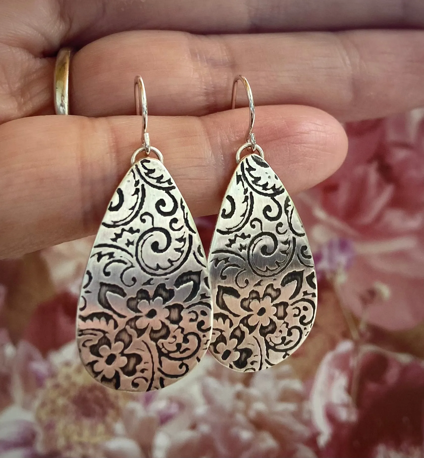 Teardrop Floral Earrings