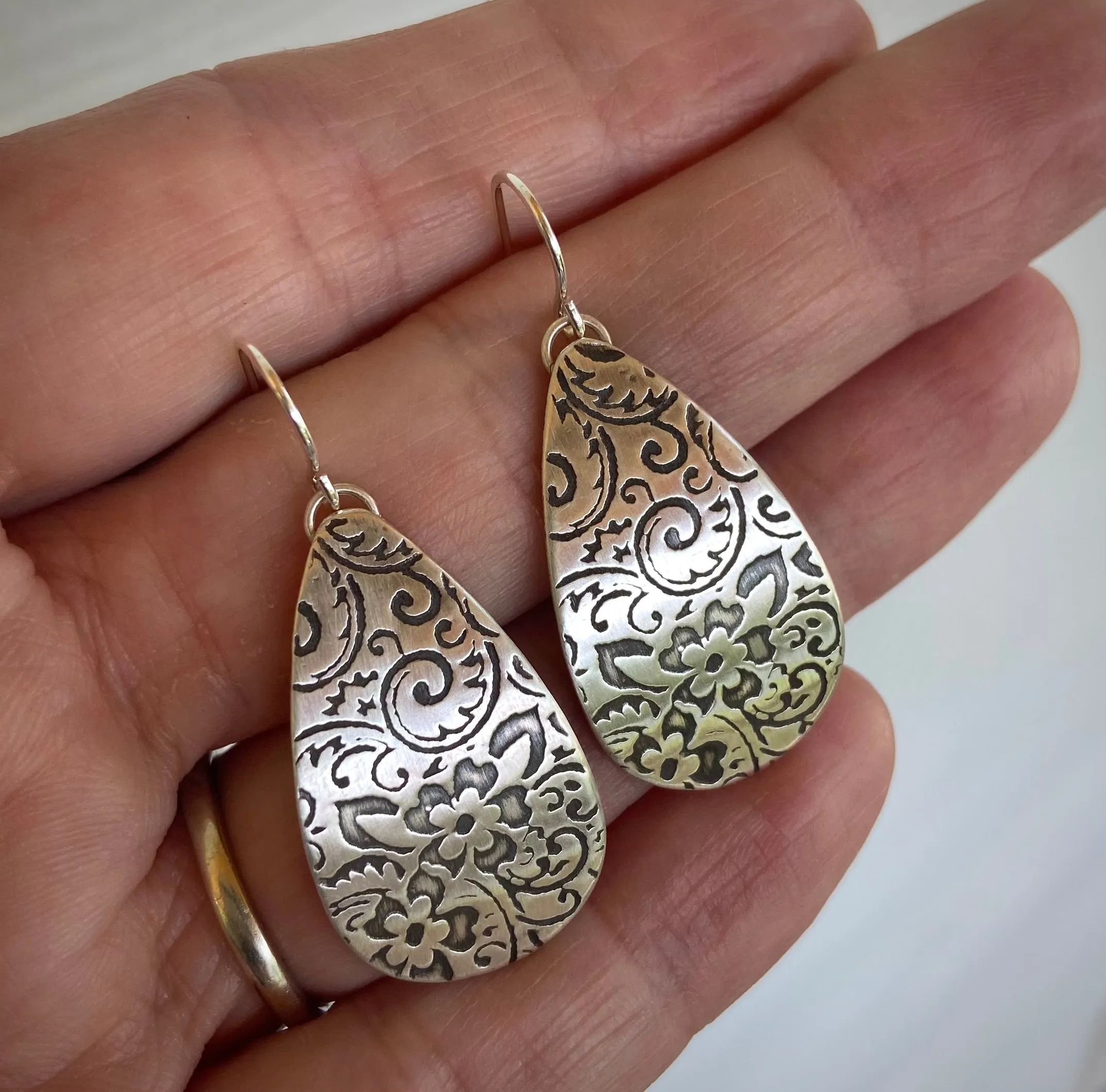 Teardrop Floral Earrings