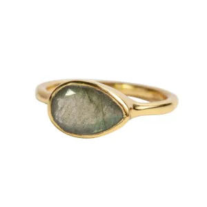 Teardrop Ring in Labradorite