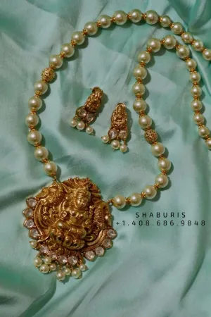 Temple Jewelry,Pure Silver Jewelry Indian ,Lakshmi Pendent ,Big pendent,Antique Jewelry,Indian Temple Jewelry-NIHIRA-SHABURIS