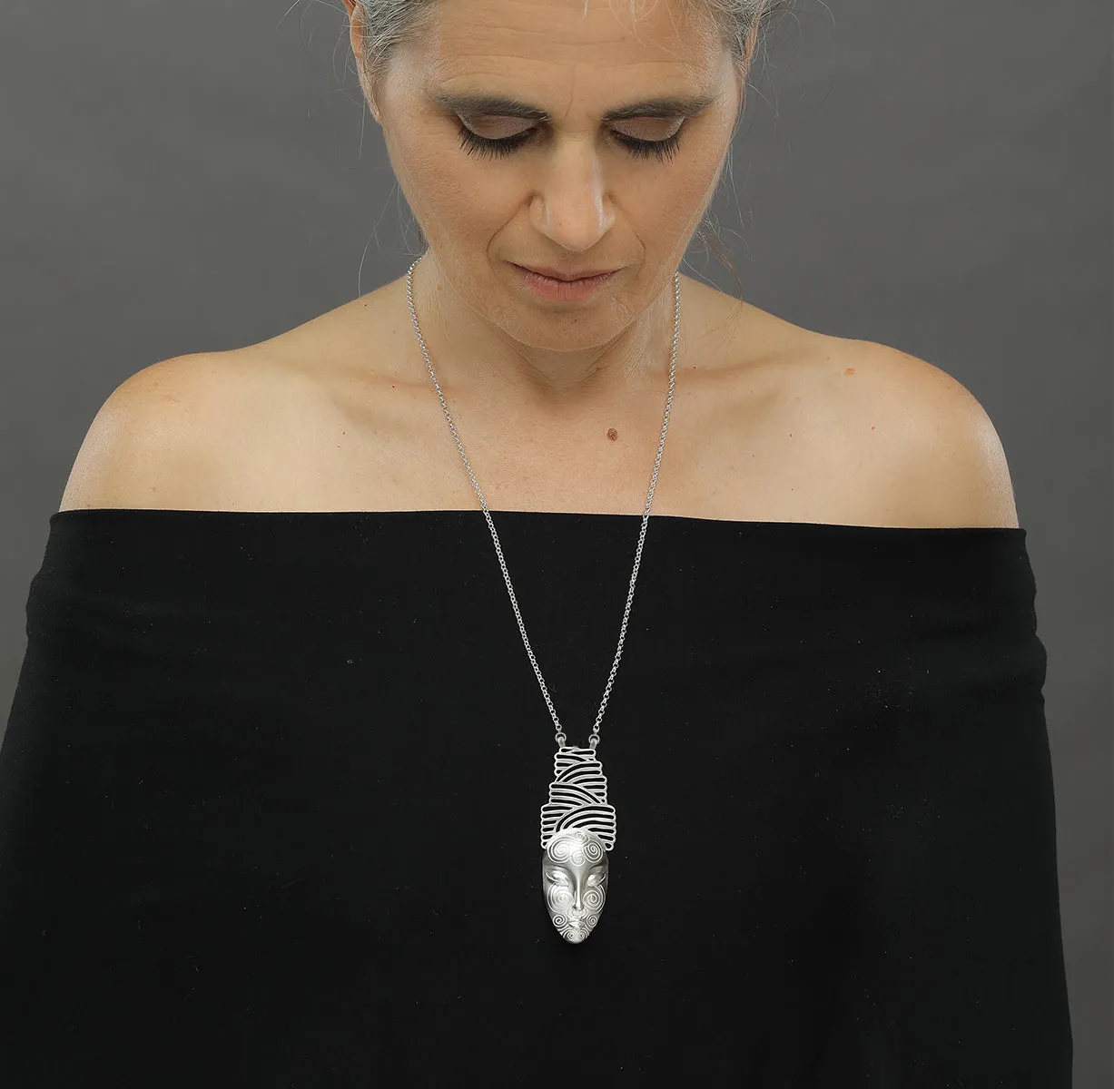 The Dreamer Tattooed sterling silver statement pendant