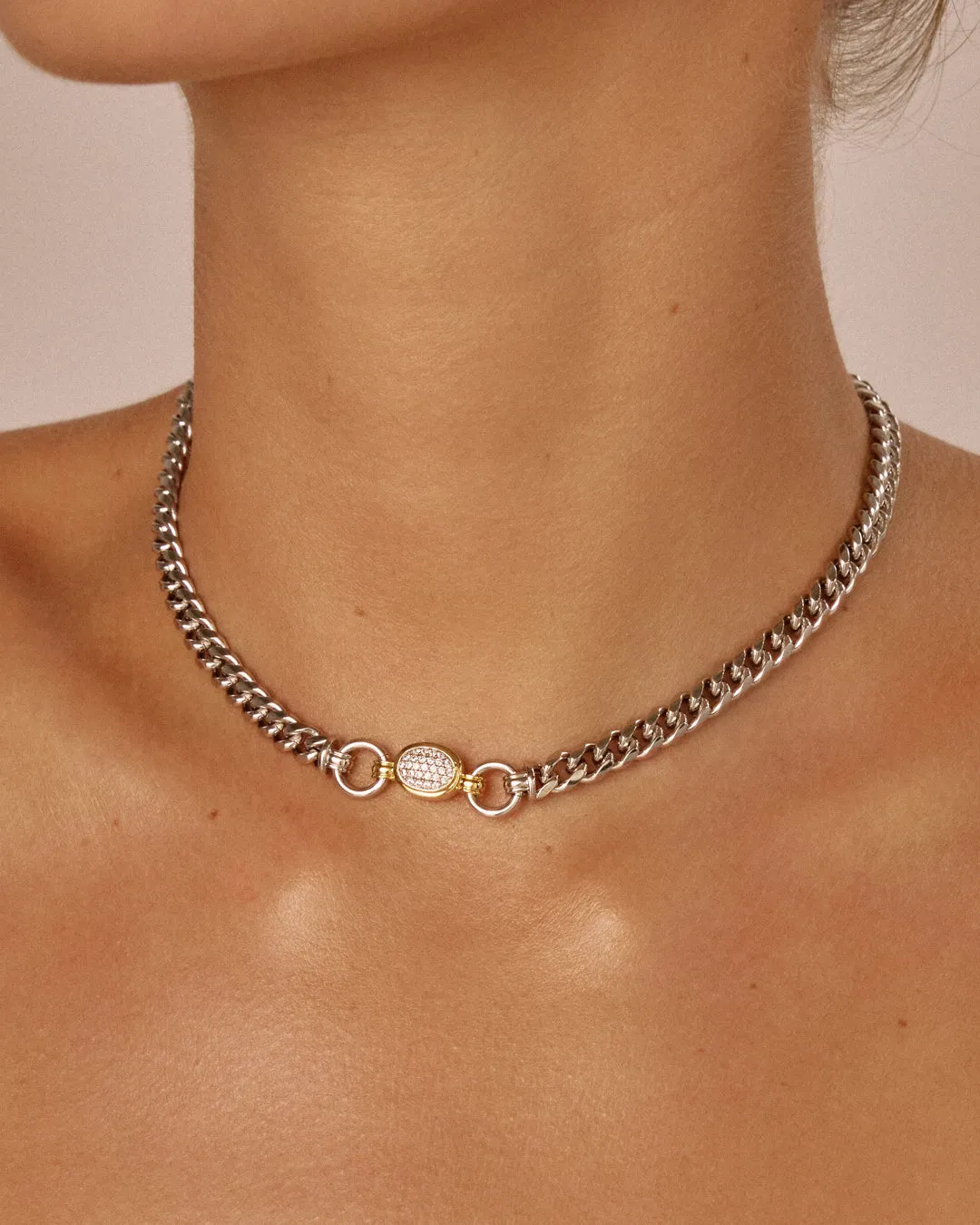 The Pave Oval Link Necklace