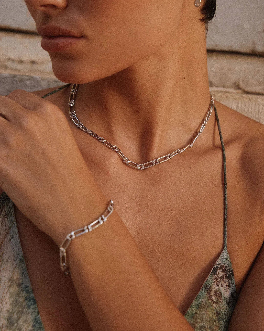 The Two-Tone Pave Link Necklace