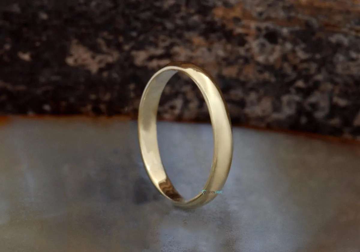 Thin wedding band for her for him- Classic band- Solid gold wedding band 14k - Stackable Ring