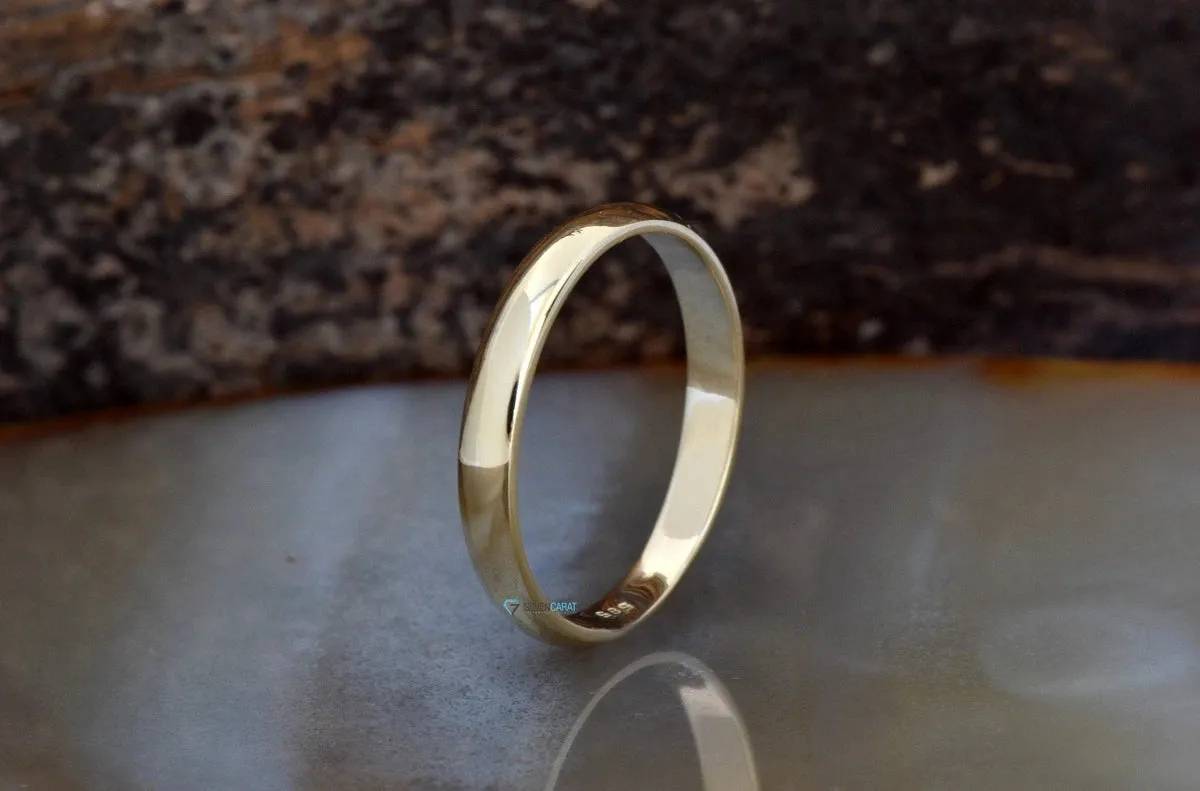 Thin wedding band for her for him- Classic band- Solid gold wedding band 14k - Stackable Ring