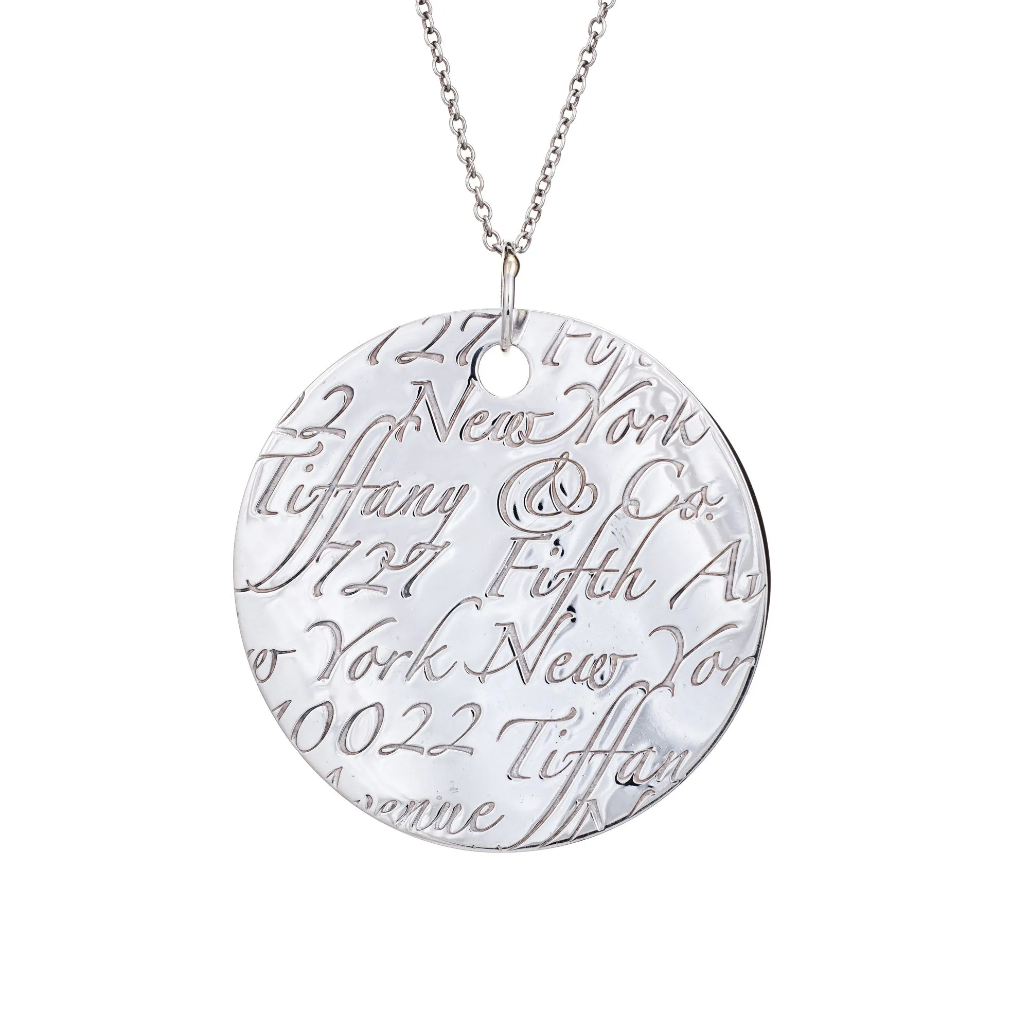 Tiffany & Co Large Jumbo Notes Necklace Silver 727 Fifth Ave New York Jewelry