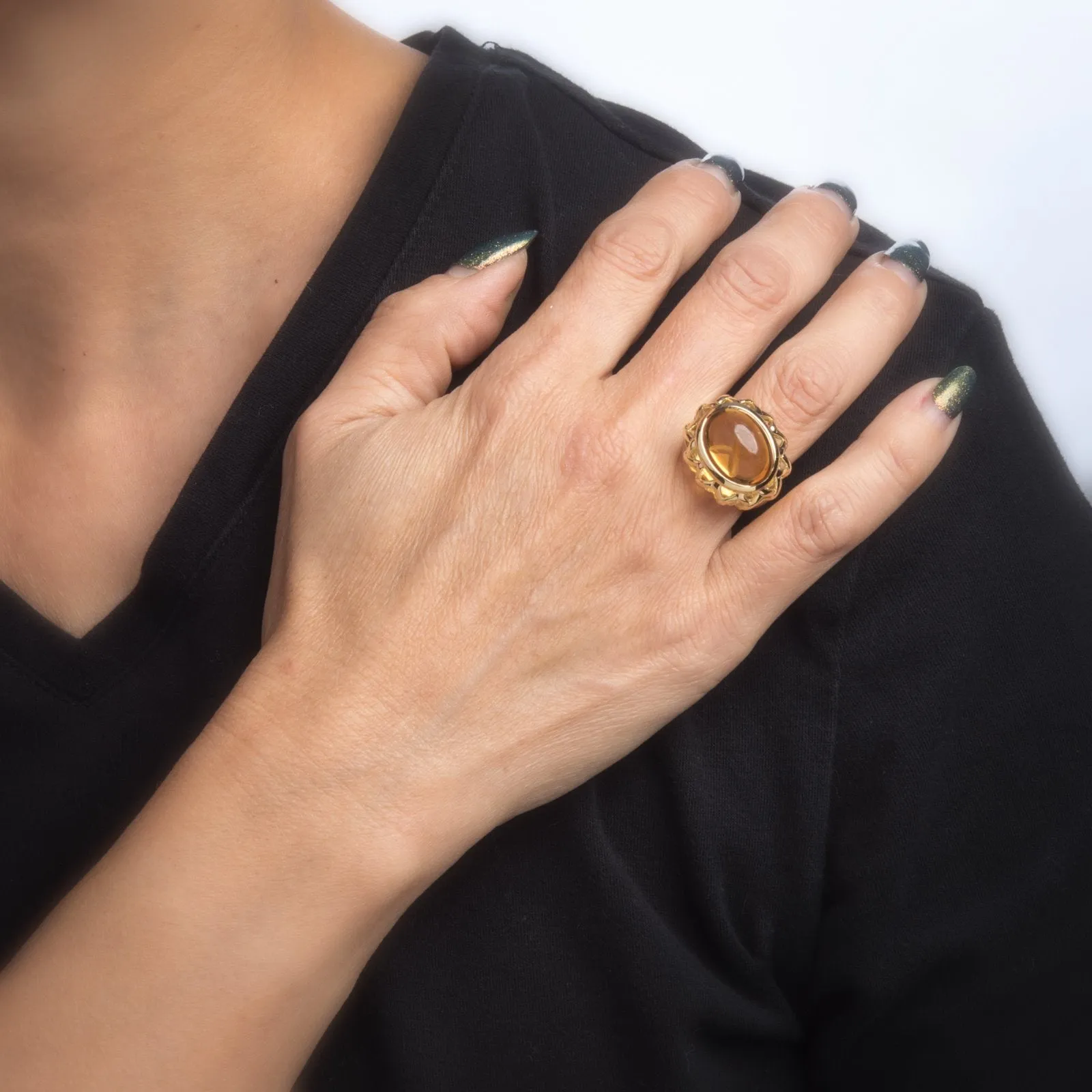Tiffany & Co Paloma Picasso Citrine Ring Vintage 18k Yellow Gold Fine Sz 5.75