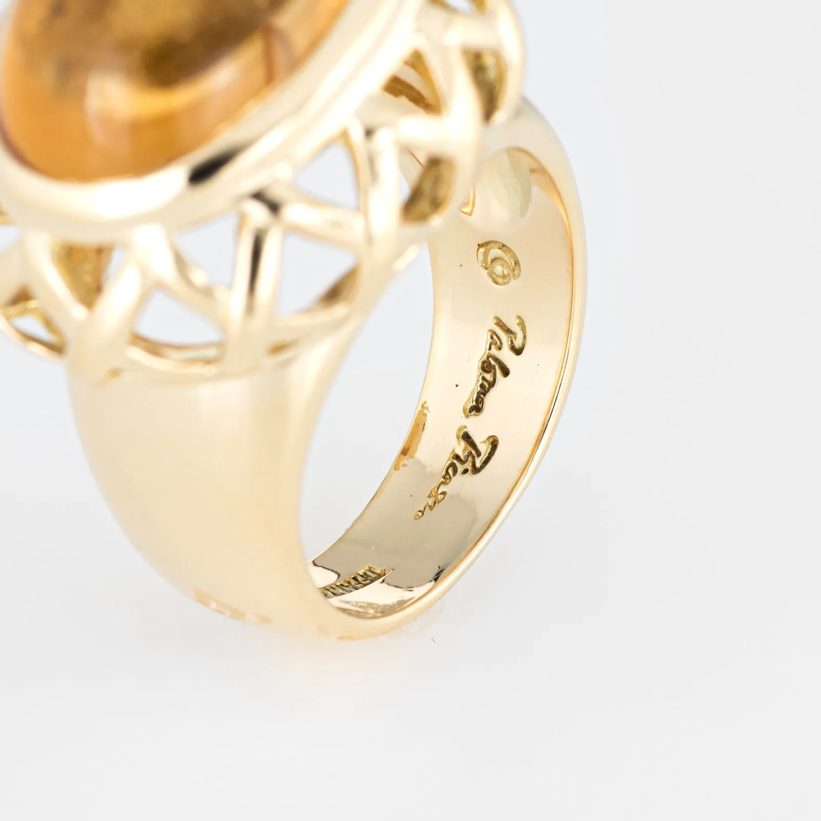 Tiffany & Co Paloma Picasso Citrine Ring Vintage 18k Yellow Gold Fine Sz 5.75