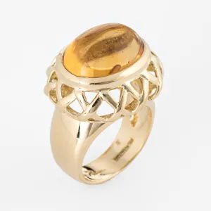 Tiffany & Co Paloma Picasso Citrine Ring Vintage 18k Yellow Gold Fine Sz 5.75
