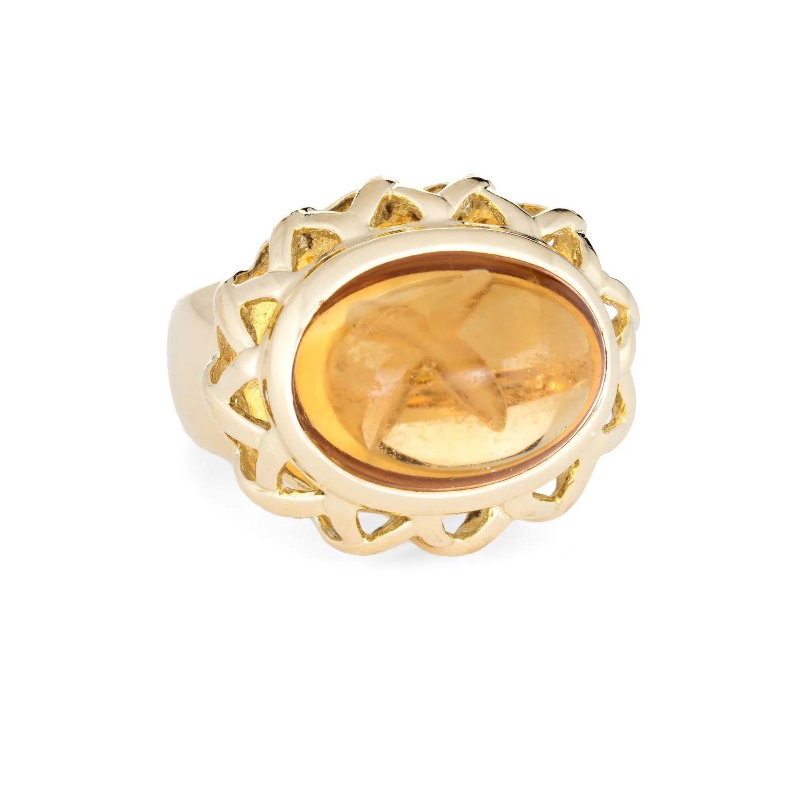 Tiffany & Co Paloma Picasso Citrine Ring Vintage 18k Yellow Gold Fine Sz 5.75