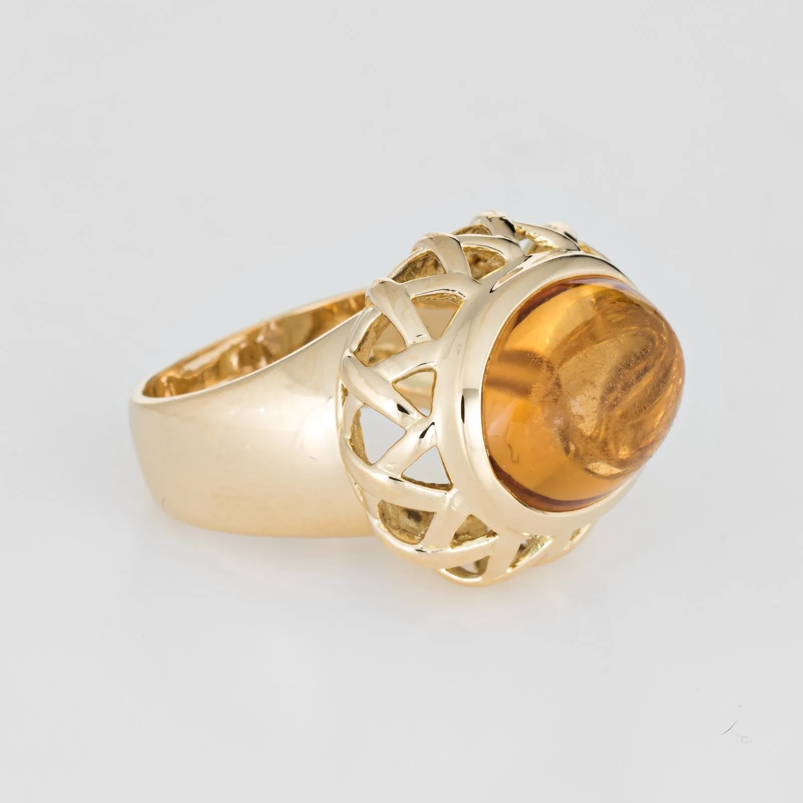 Tiffany & Co Paloma Picasso Citrine Ring Vintage 18k Yellow Gold Fine Sz 5.75