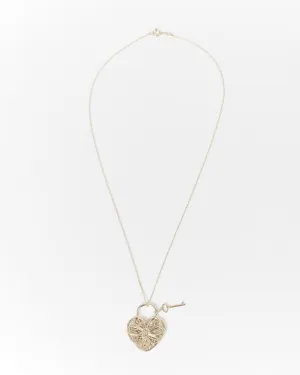 Tiffany & Co. Sterling Silver Filigree Heart Shaped Key Lock