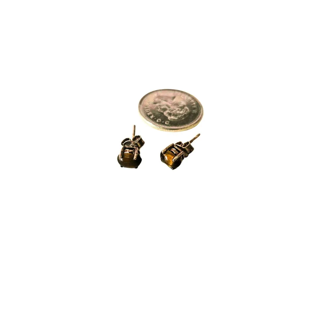 Tiger Eye Stud Earrings