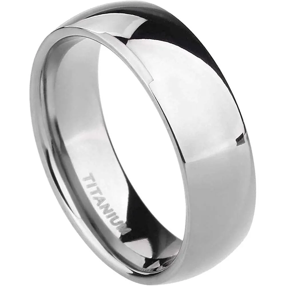 TIGRADE 2mm 4mm 6mm 8mm 10mm Titanium Ring Plain Dome High Polished Wedding Band Comfort Fit Size 3-15 | Multiple Colors and Sizes