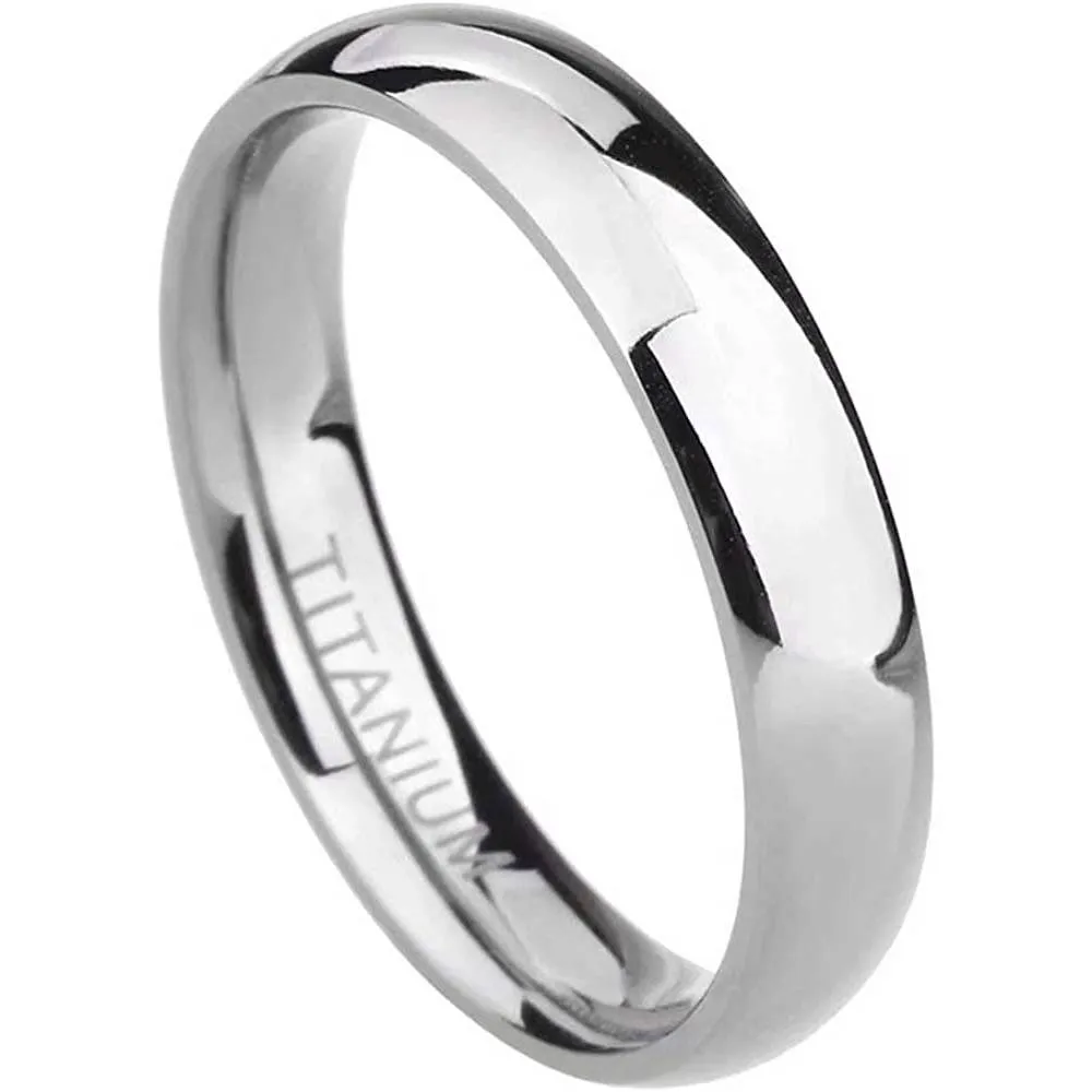 TIGRADE 2mm 4mm 6mm 8mm 10mm Titanium Ring Plain Dome High Polished Wedding Band Comfort Fit Size 3-15 | Multiple Colors and Sizes