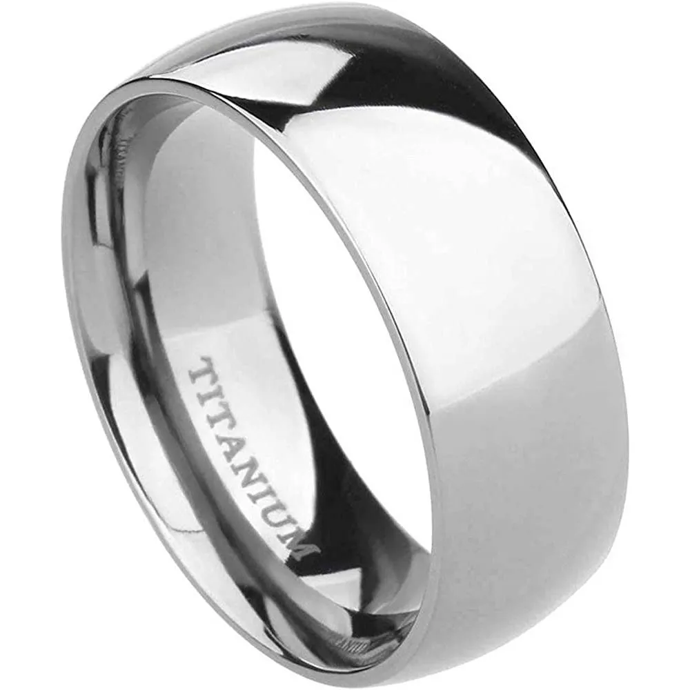 TIGRADE 2mm 4mm 6mm 8mm 10mm Titanium Ring Plain Dome High Polished Wedding Band Comfort Fit Size 3-15 | Multiple Colors and Sizes