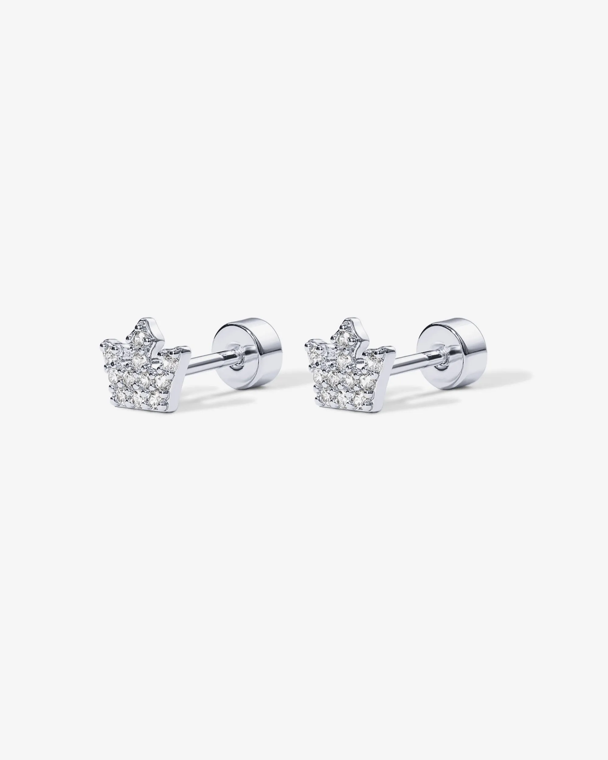 Tiny Crown Screw Back Studs
