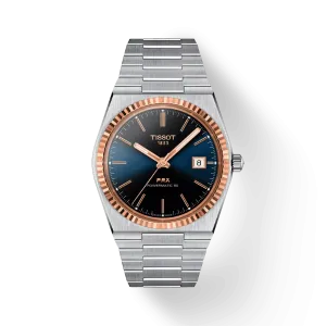 Tissot PRX Silver Stainless Steel Black Dial Automatic Watch for Gents - T931.407.41.041.00
