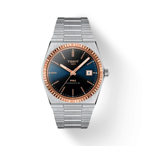 Tissot PRX Silver Stainless Steel Black Dial Automatic Watch for Gents - T931.407.41.041.00