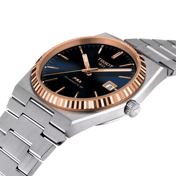 Tissot PRX Silver Stainless Steel Black Dial Automatic Watch for Gents - T931.407.41.041.00