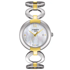 Tissot T-Lady Two-Tone Stainless Steel Pearl White Dial Quartz Watch for Ladies - T084.210.22.117.00