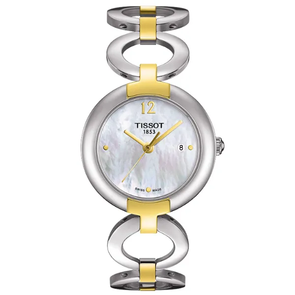 Tissot T-Lady Two-Tone Stainless Steel Pearl White Dial Quartz Watch for Ladies - T084.210.22.117.00