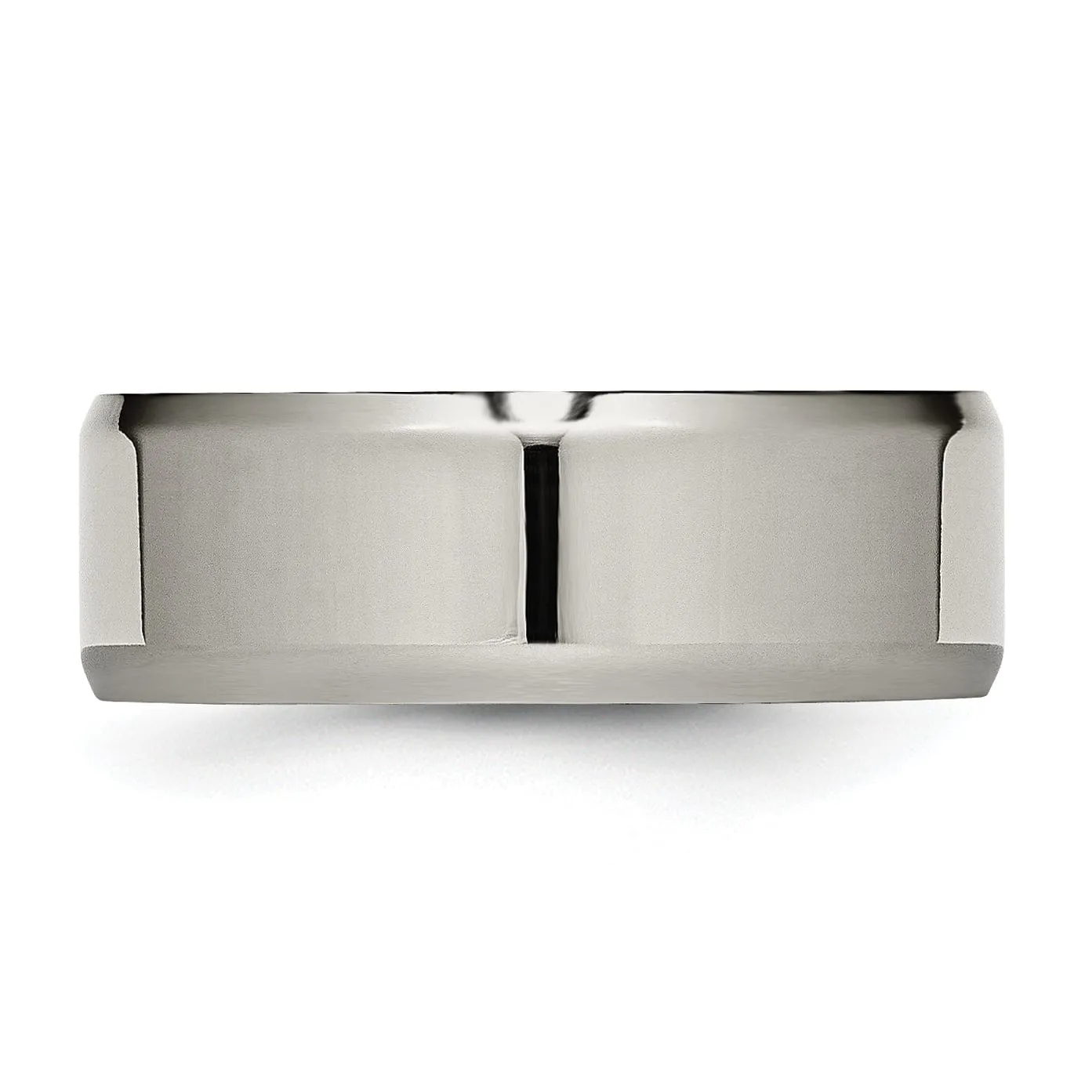 Titanium Brushed Beveled Wedding Band