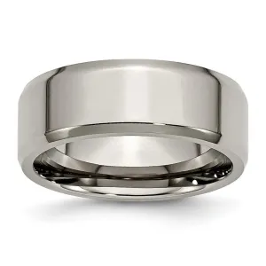 Titanium Brushed Beveled Wedding Band