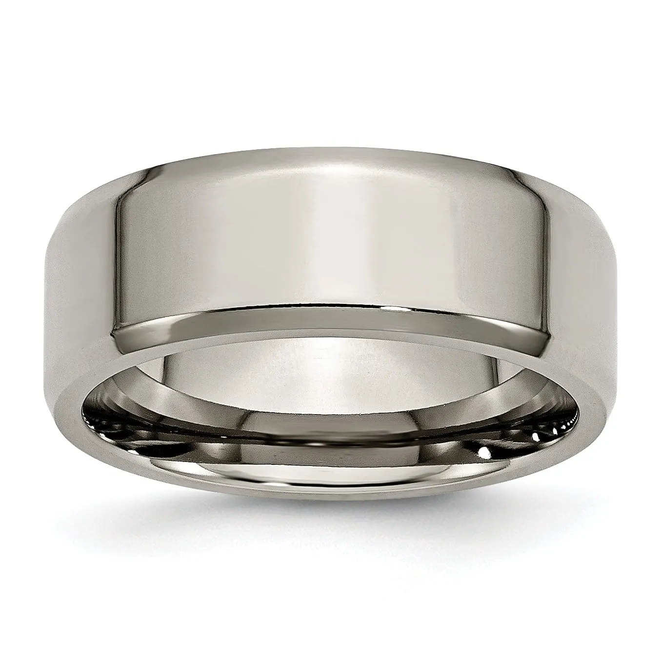 Titanium Brushed Beveled Wedding Band