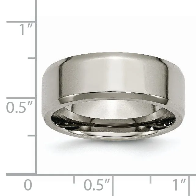 Titanium Brushed Beveled Wedding Band
