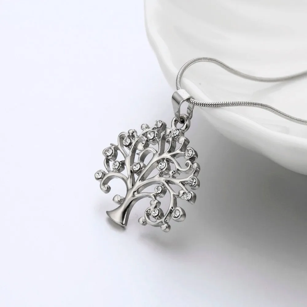 Tree Of Life Rose Gold Pendant Necklace Women Jewelry Statement