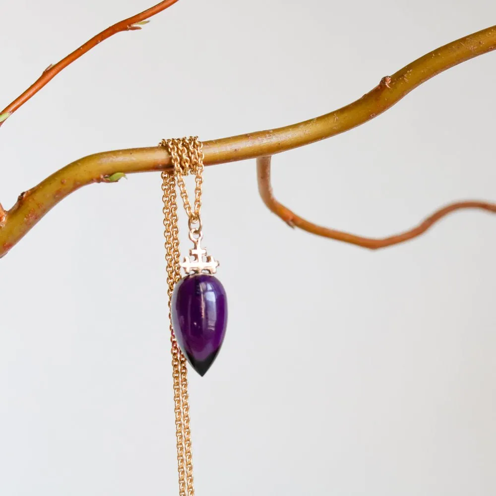 Trias Amethyst Drop Necklaces