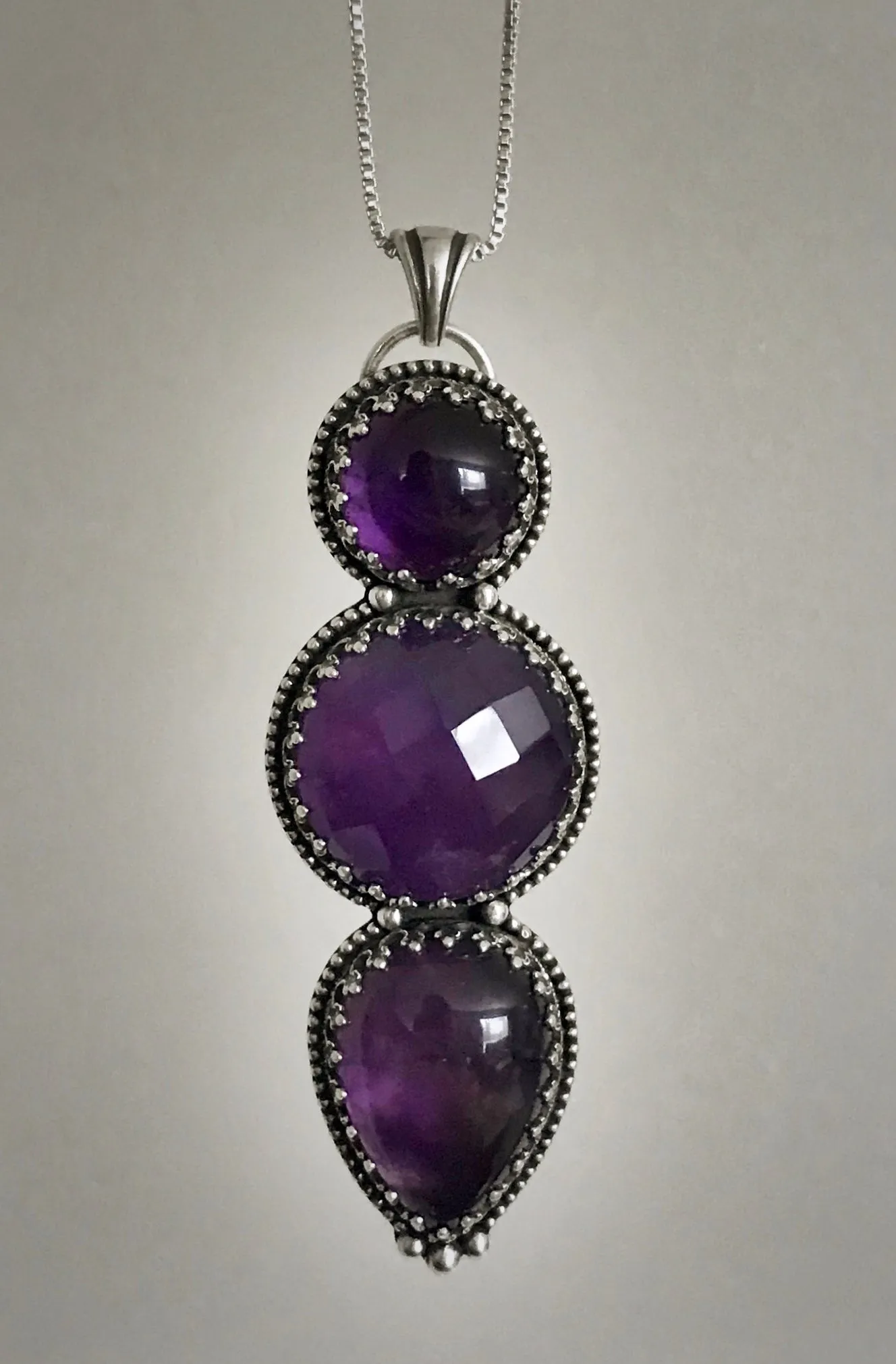 Triple Amethyst Pendant