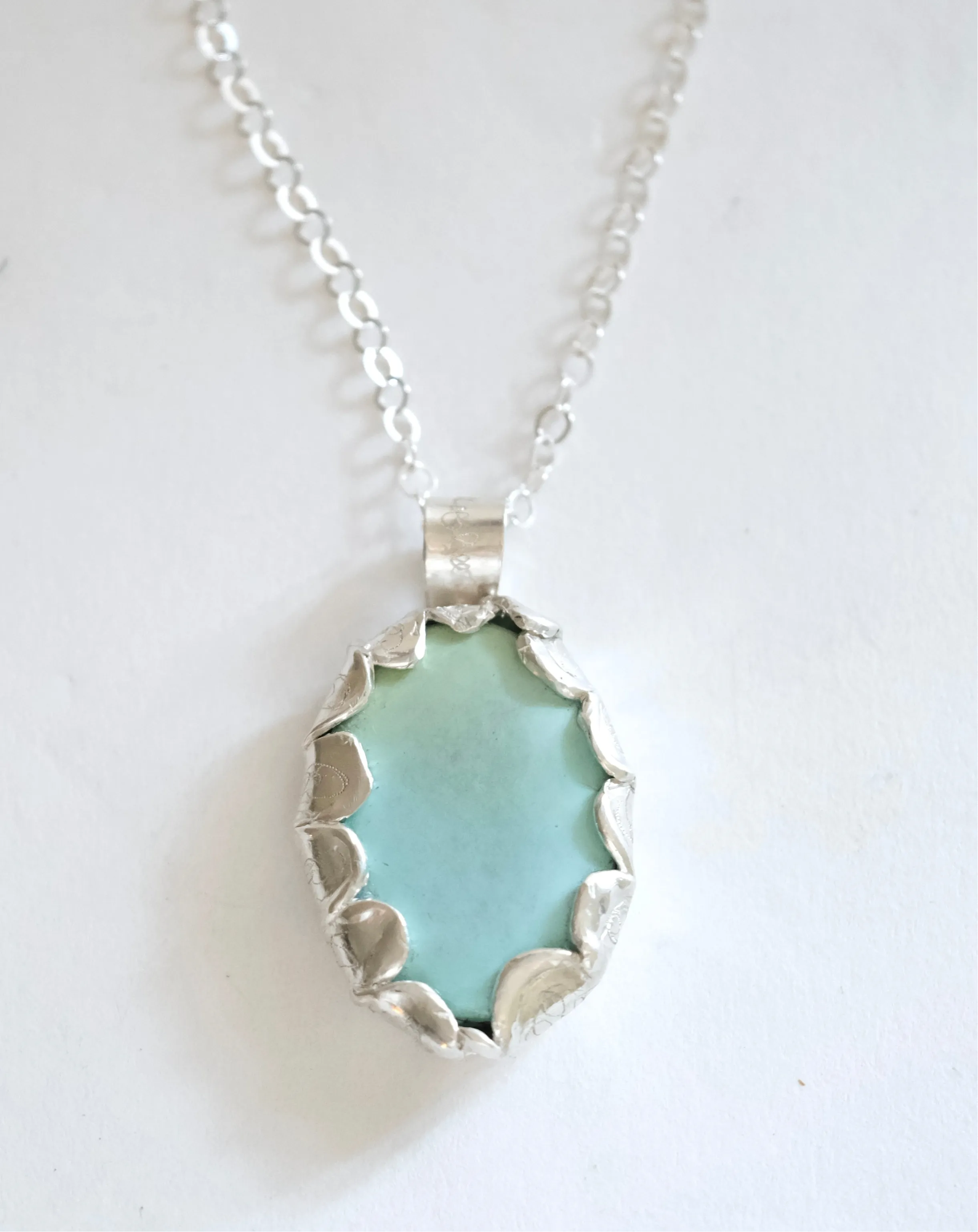 Turquoise and Silver Statement Pendant