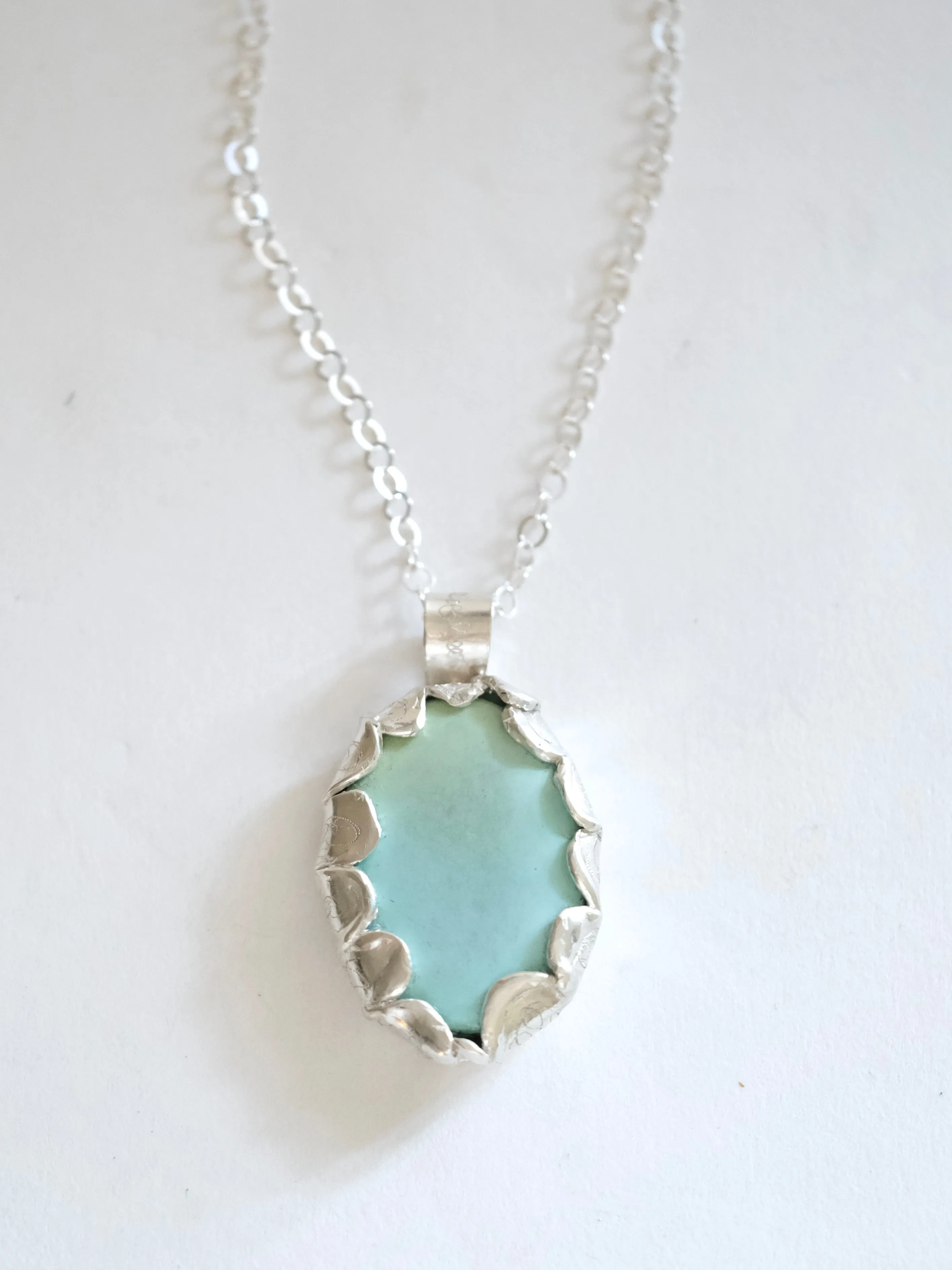 Turquoise and Silver Statement Pendant