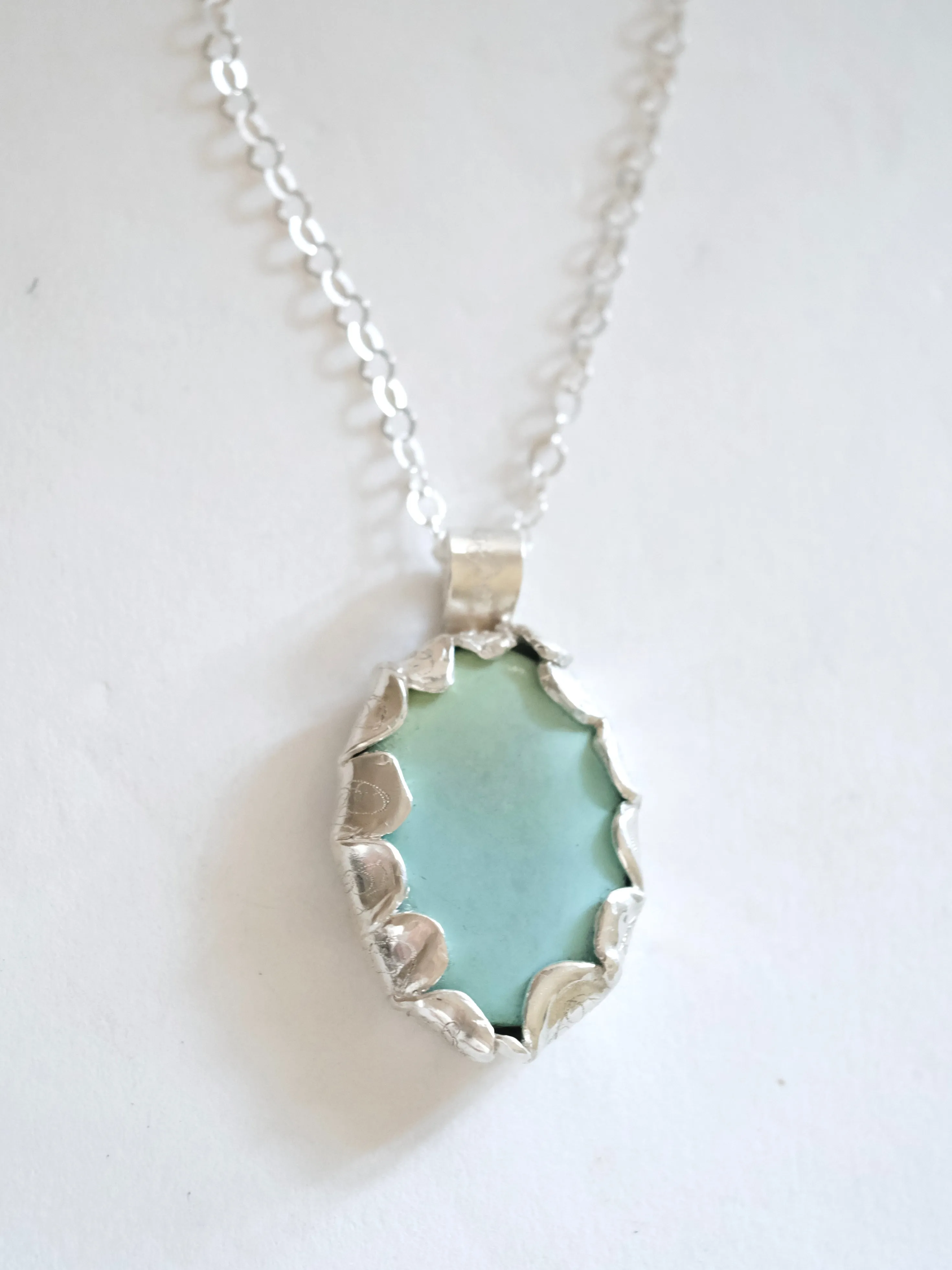 Turquoise and Silver Statement Pendant
