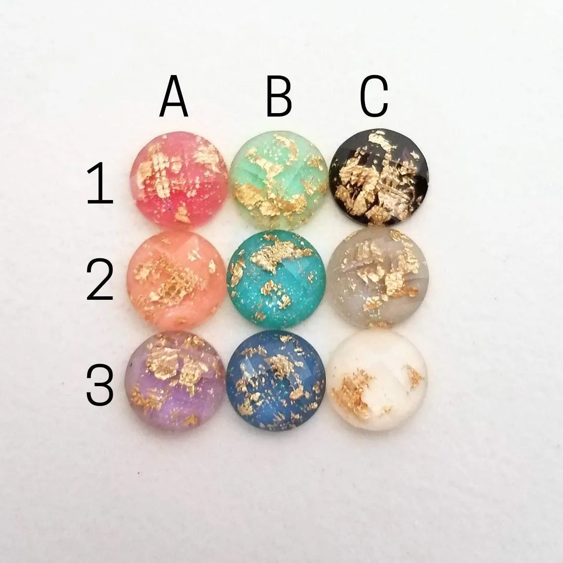 Turquoise Blue Stud Earrings, small gold leaf earrings, little gold studs, turquoise stud earrings, gold stainless steel stud gold foil stud