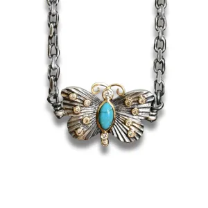 Turquoise Butterfly Link Necklace