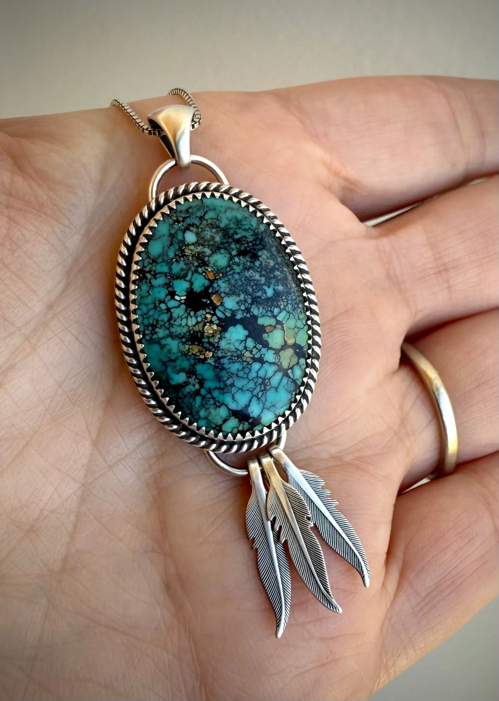 Turquoise Dreamcatcher Pendant