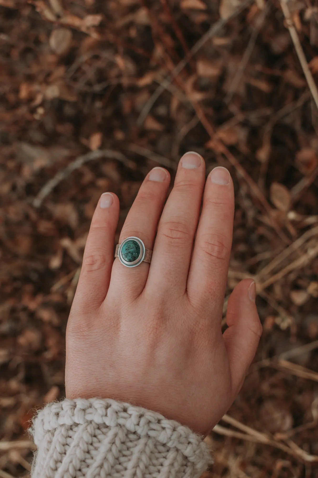 Turquoise Oval Ring - Size 6.25