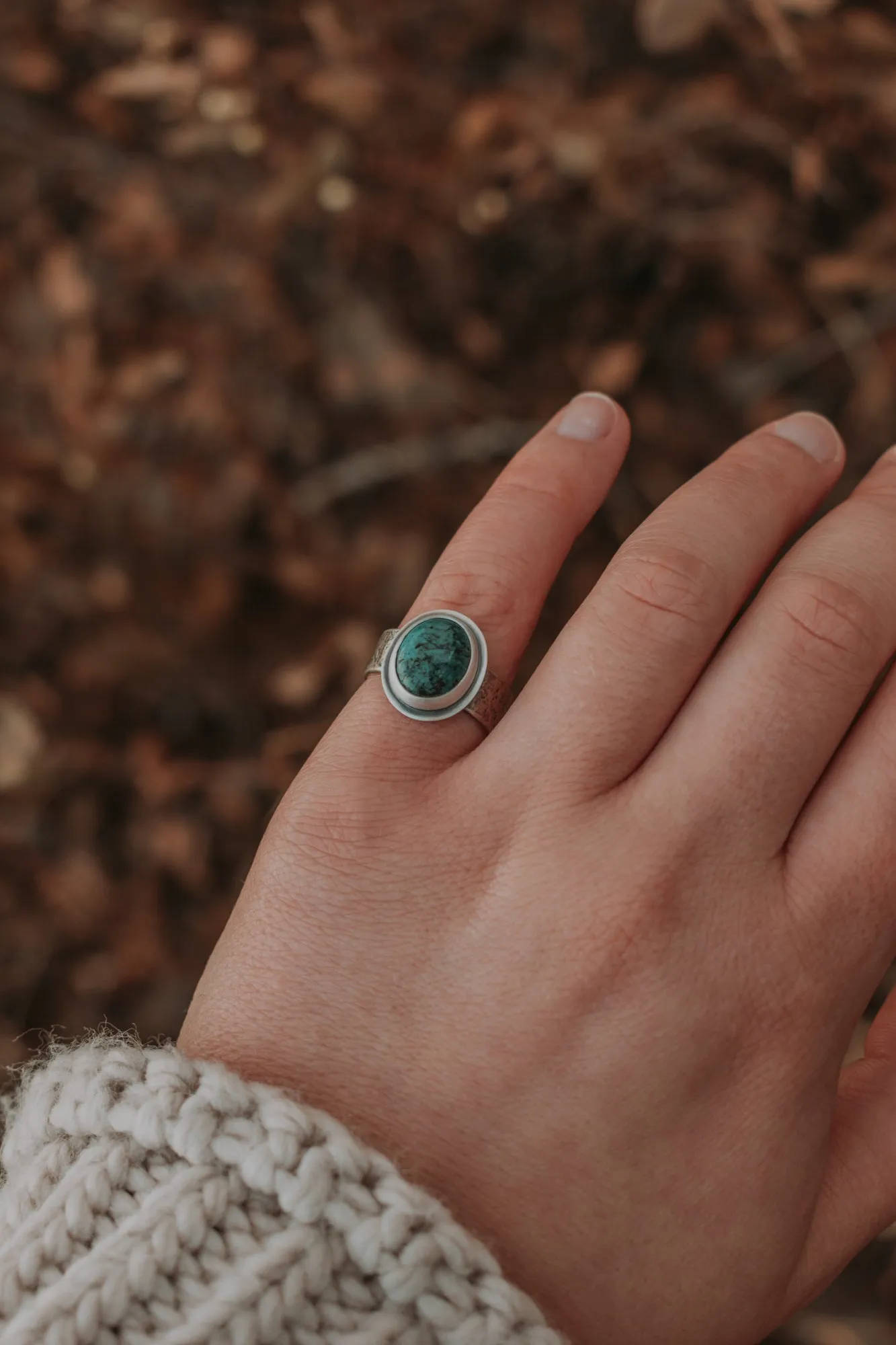 Turquoise Oval Ring - Size 6.25