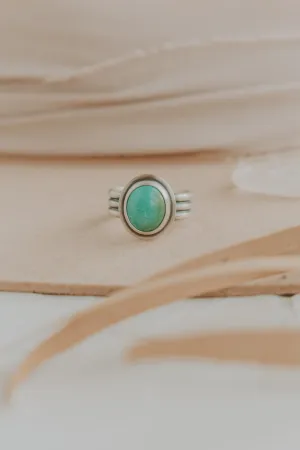 Turquoise Oval Ring - Size 8