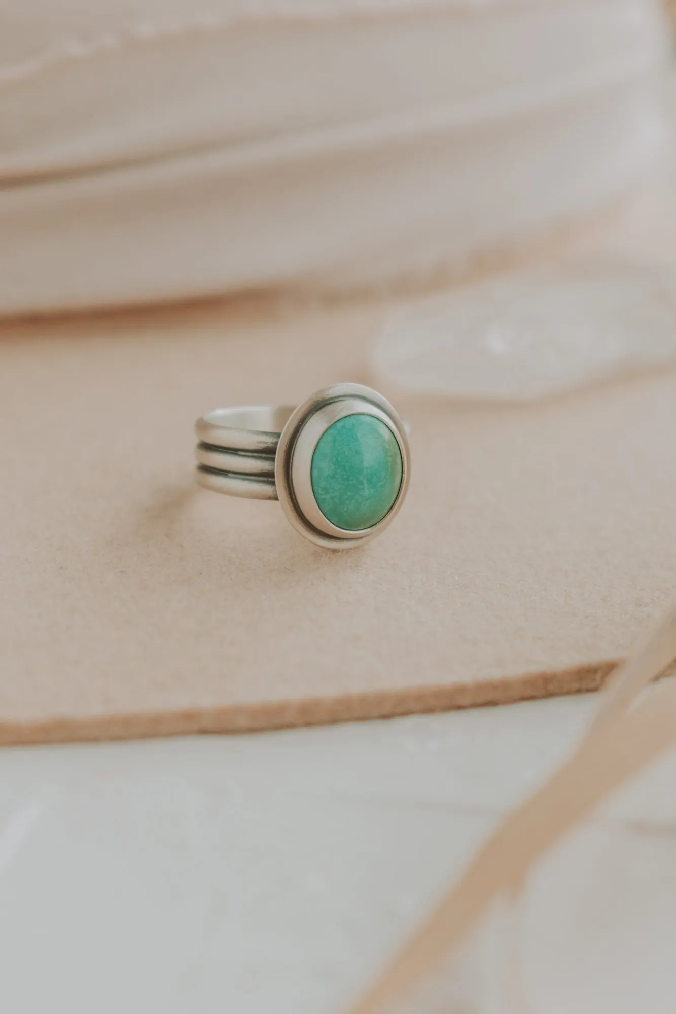 Turquoise Oval Ring - Size 8