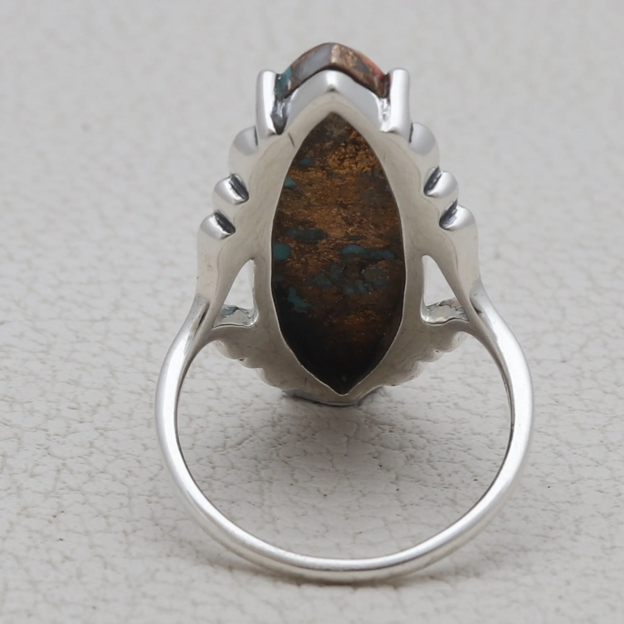 Turquoise Spiney Oyster Silver Rings