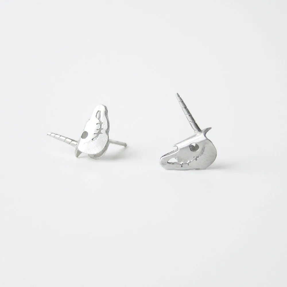 Unicorn Skull Stud Earrings