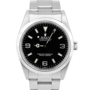 UNPOLISHED Rolex Explorer I Black 36mm Steel Swiss Only Oyster Watch 14270