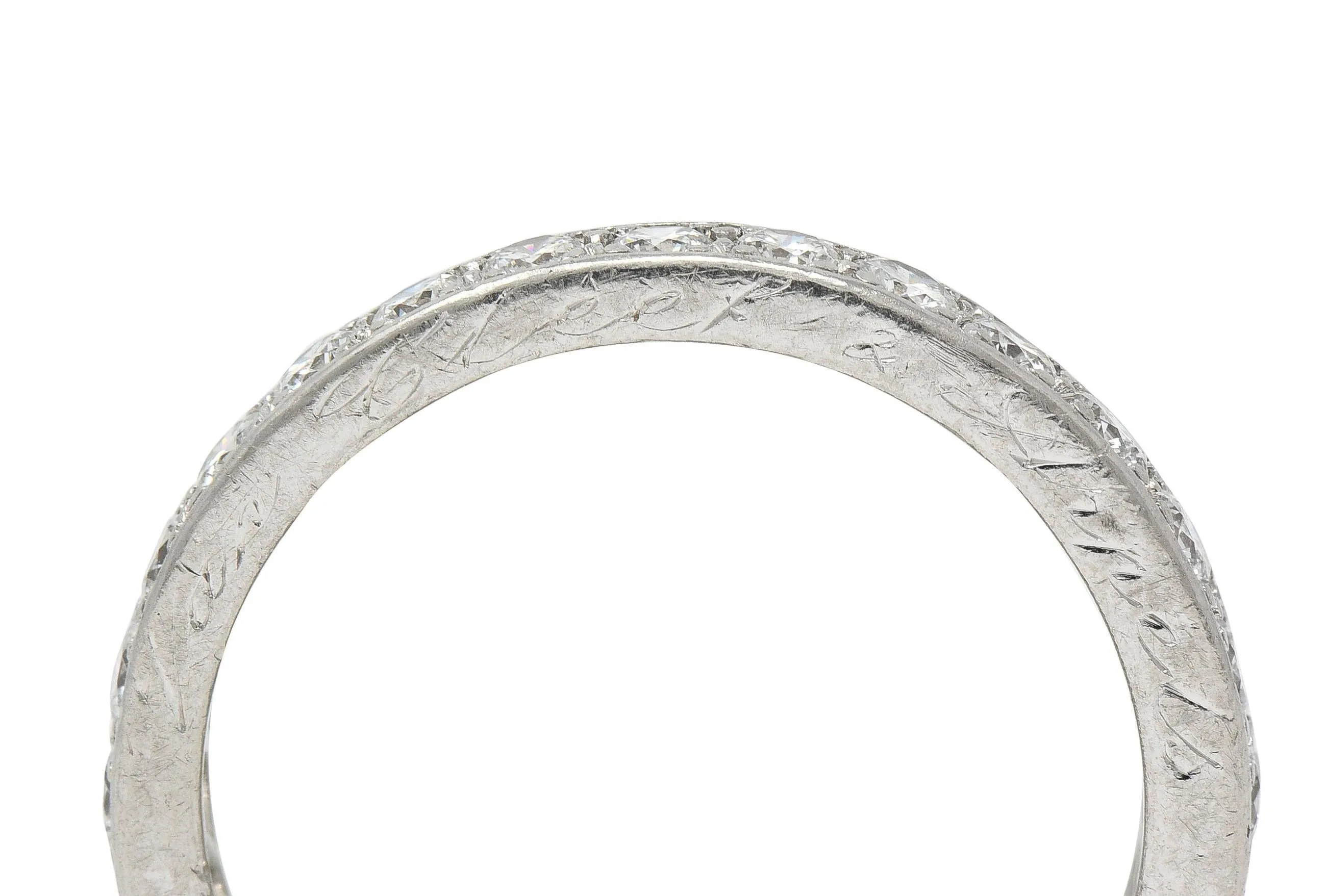 Van Cleef & Arpels French 1.50 CTW Diamond Platinum Vintage Bypass Eternity Band Ring
