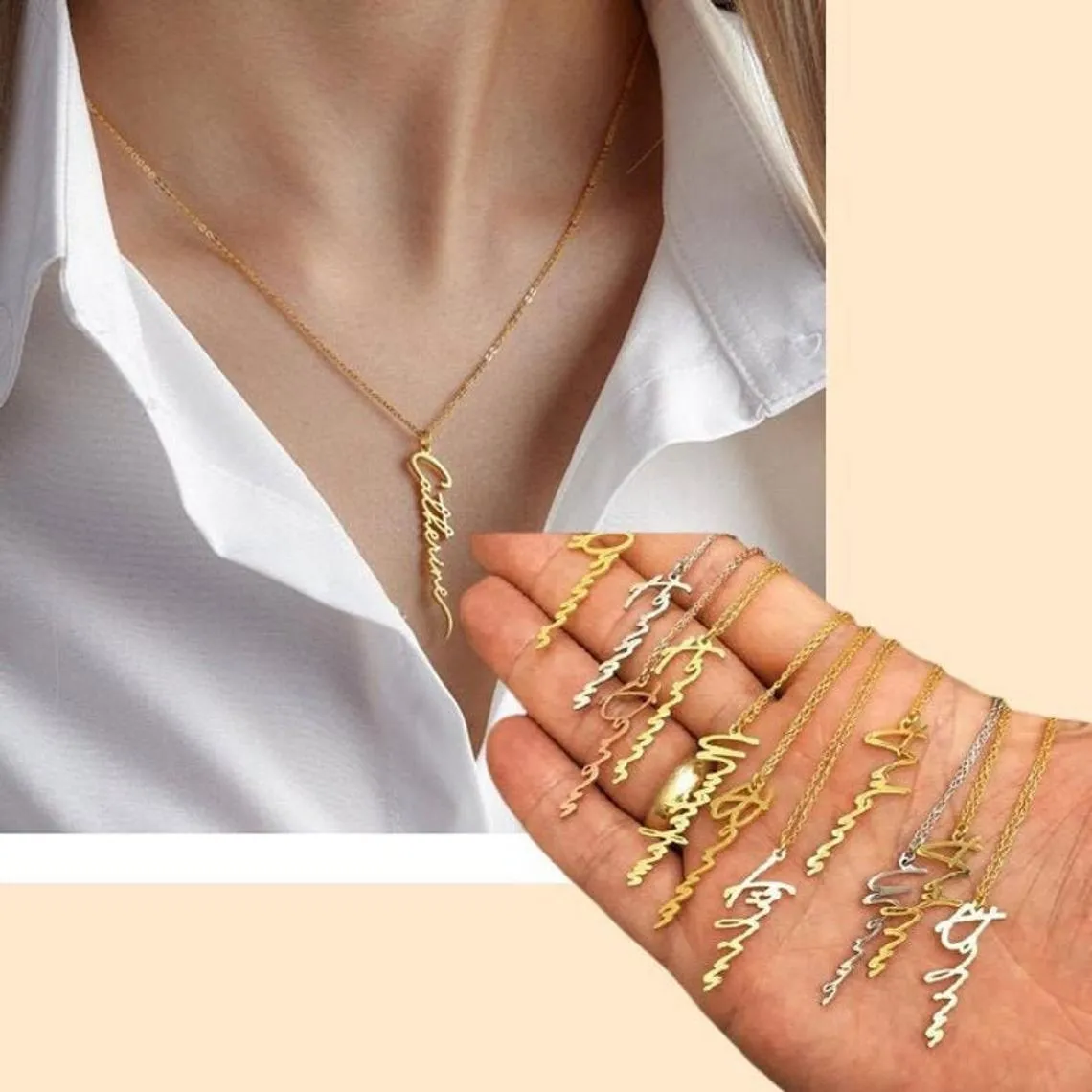 Vertical Name Necklace