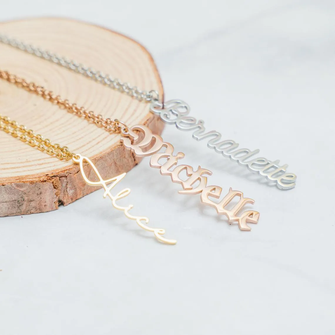 Vertical Name Necklace