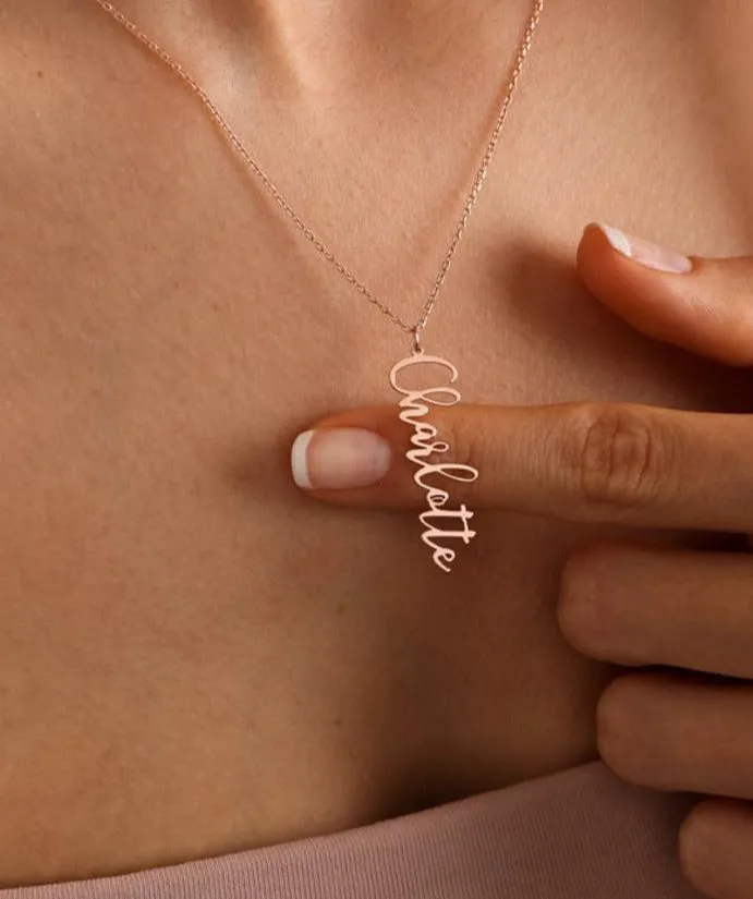 Vertical Name Necklace